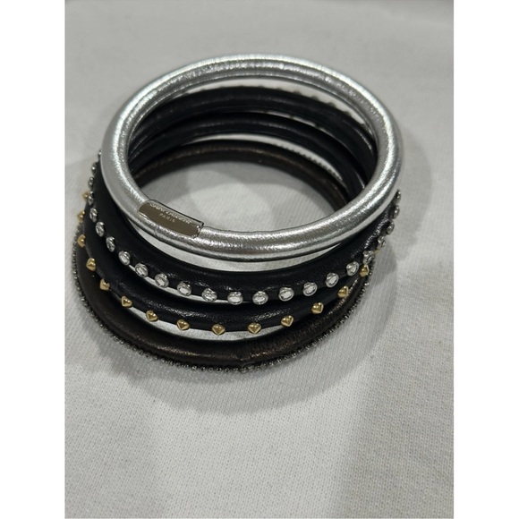 Saint Laurent 4 Piece Studded Out Bangle set | Muti Studded types around Bangles - Picture 2 of 11